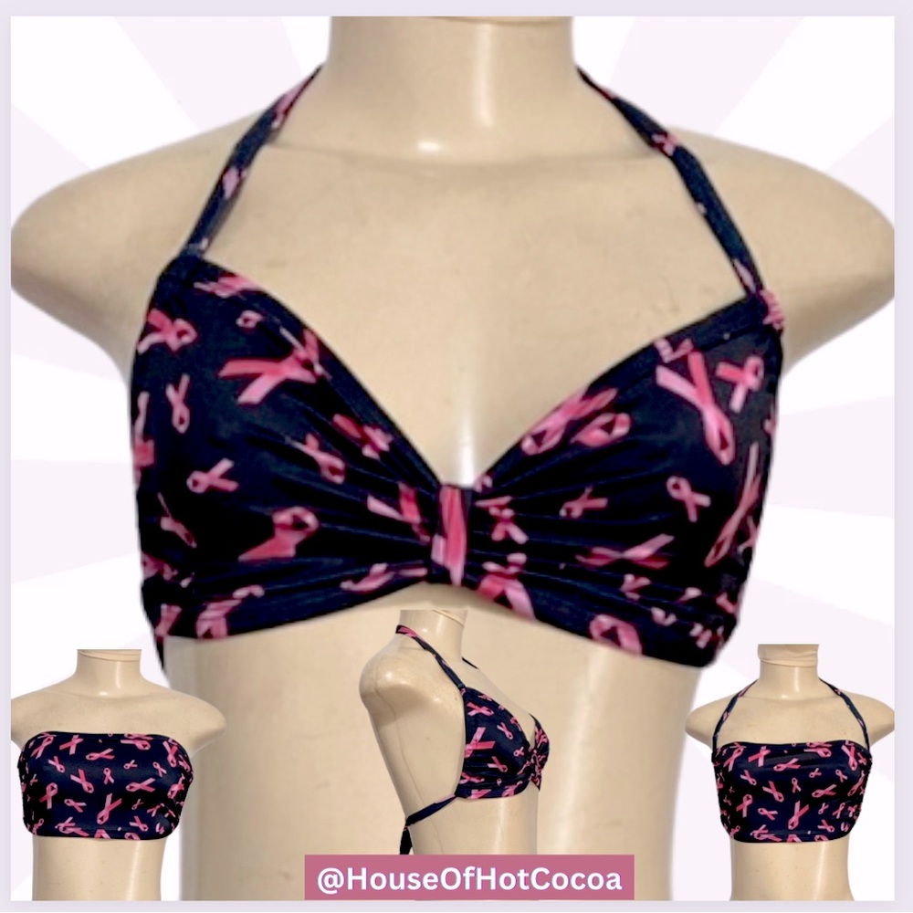 Tube Top/ Breast Cancer Awareness Print/ HANDMADE